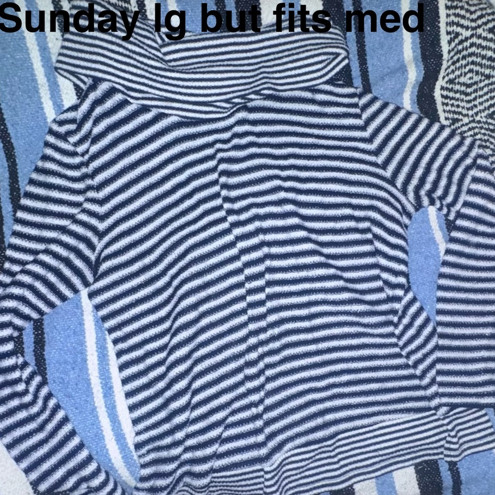 Striped Hooded Pullover - Navy & White